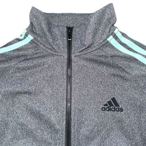 WOMEN'S ADIDAS D2M TRACK TOP IN BLACK w/ MINT GREEN STRIPES, SIZE SMALL (S) NWT